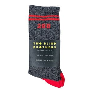 Two Blind Brothers Mid-Calf Socks – Gray & Red (New With Tags)